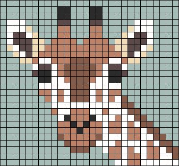 Giraffe Cute, Africa Animals, Animal Wildlife, Alpha Pattern, Wall Hanger, Friendship Bracelet, Cross Stitch Pattern, Stitch Pattern, Cross Stitch