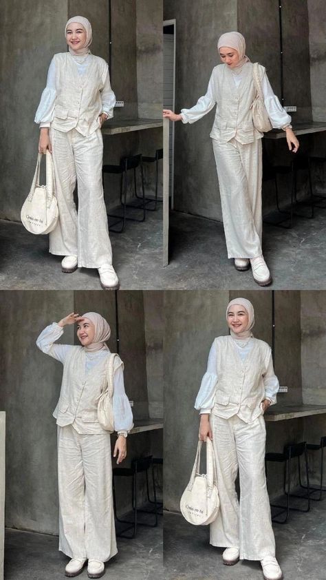 #outfitinspo #ootdinspo #ootdhijab #outfithijab #mixnmatch #ootdselebgram #outfitselebgram Model Outer Panjang, Style Kulot, Model Outer, Outfit Ngampus, Tutorial Hijab Pashmina, Muslimah Style, Edelweiss Flower, Hijabi Fashion Casual, Photo Grid