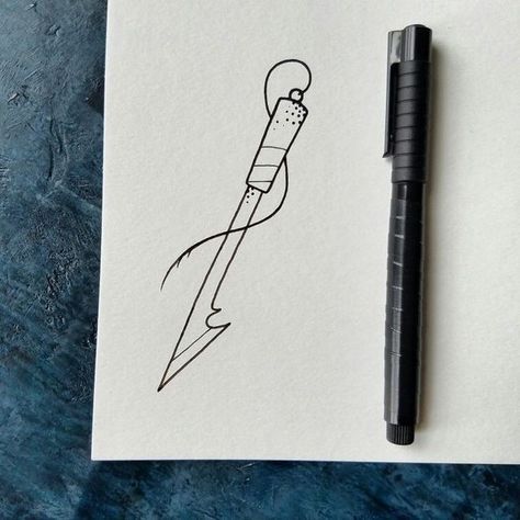 Harpoon Drawing, Harpoon Tattoo, Pencil Art Drawings Sketches, Sea Tattoo Sleeve, Pilot Tattoo, Inktober Prompts, Wolf 359, Twenty One Pilots Art, Pilots Art