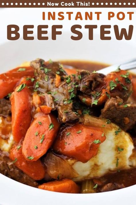 This Instant Pot Beef Stew is super easy and faster than traditional cooking methods, but it tastes like you cooked it all day! The meat is super tender and the gravy is so good you'll want to lick the bowl clean! Get the recipe and give it a try! Beefstew Instantpot, Instapot Beef Stew, Best Beef Stew Ever, Best Beef Stew, Slow Cook Beef Stew, Instant Pot Stew, Instant Pot Beef Stew, Comfort Soup Recipes, Traditional Cooking