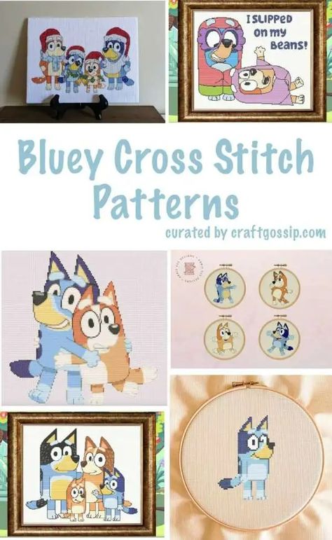 Bluey Cross Stitch Patterns – Cross-Stitch #blueycrafts #blueydecorations #blueycrosstitch Portrait Cross Stitch, Cross Stitch Patterns Christmas, Christmas Cross, Christmas Cross Stitch, Disney Inspired, Stitch Design, Cross Stitch Designs, I Saw, A Team