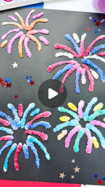 Deena Keller on Instagram: "Salt Painted Fireworks 🧨 follow @abcdeelearning for more kids ideas. Use card stock paper for best results 🎨" Salt Painting Fireworks, Salt Fireworks Craft, Firework Salt Painting For Kids, Firework Salt Painting, Fireworks Crafts For Toddlers, Firework Painting For Kids, July 4 Crafts For Kids, Fireworks Activities For Kids, Fireworks Art For Kids