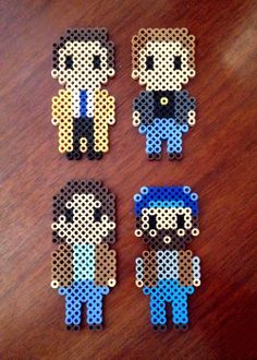 Supernatural characters 8 Bit Characters, Supernatural Crafts, Vaporwave Tumblr, Supernatural Characters, Supernatural Castiel, Cauliflowers, Perler Designs, Perler Creations, 8 Bit Art