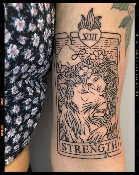 Tarot Card Tattoo And Meaning, 3 Tarot Card Tattoo, Tarot Card Back Tattoo, Leo Card Tattoo, Tarot Card Inspired Tattoos, Lion Tarot Card Tattoo, Leo Zodiac Tarot Card Tattoo, Crow Tarot Card Tattoo, Tarot Tattoo Strength