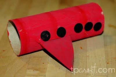 TP roll airplane! I'd probably stick the skinny half of a plastic Easter egg in the end for the nose of the plane, too. Toilet Paper Roll Airplane, Paper Aeroplane, Dr Seuss Crafts, Seuss Crafts, Duct Tape Crafts, Toilet Paper Tube, Travel Crafts, Toilet Paper Crafts, Plastic Easter Eggs