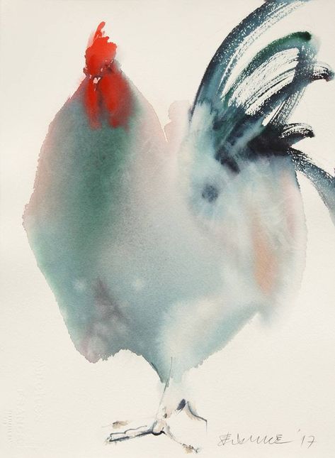 Jean Haines, Rooster Painting, Chicken Painting, Rooster Art, 수채화 그림, Beautiful Bird, Arte Animal, Watercolor Inspiration, Watercolor Bird