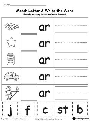 **FREE** AR Word Family Match Letter and Write the Word Worksheet. Topics: Writing, Phonics, Reading, Building Words, and Word Families. Word Families Printables, Kindergarten Word Families, Cvc Words Worksheets, 3 Letter Words, Write The Word, Word Family Worksheets, Three Letter Words, Family Worksheet, English Phonics