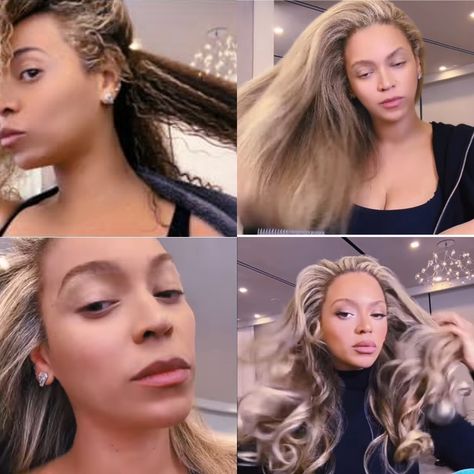 Beyonce shows off her natural hair to rubbish accusations of wearing a blonde wig Beyonce Natural Hair, Beyoncé Natural Hair, Blow Beyonce, Beyonce Blonde Hair, Beyonce Blonde Highlights, Beyonce Blow, Beyonce Blonde, Beyonce Platinum Blonde, Beyonce Show