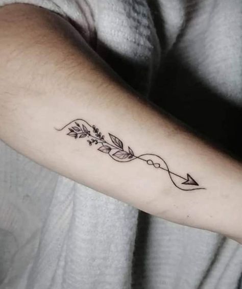 Side Wrist Arrow Tattoos For Women, Hand Arrow Tattoo, Libra Arrow Tattoo, Arrow And Flower Tattoos For Women, Tattoo Arrow Designs, Bow And Arrow Tattoos For Women, Tattoo Representing Children, Behind Arm Tattoo, Feather Arrow Tattoo