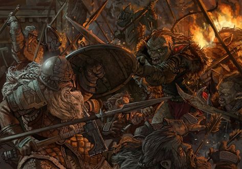 Middle Earth's Art on Twitter: ""The Last Stand" - art by #ncorva #deviantart  #LOTR #Moria #fanart… " John Howe, Middle Earth Art, Tolkien Art, Lotr Art, Fantasy Battle, Last Stand, Fantasy Races, Wow Art, Fantasy Concept Art