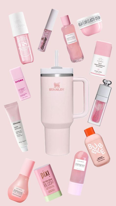 #beauty #stanley #stanleycup #pink #lightpink #bubbleskincare #glossier #drunkelephant #glowrecipe #soldejaneiro #byoma #pixi 💗Which color Stanley should I do next??🌸 #comment Drunk Elephant, Cute Disney Wallpaper, Stanley Cup, Cute Disney, Disney Wallpaper, Your Aesthetic, All The Colors, Light Colors, Light Pink