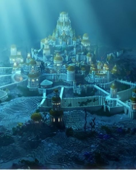 Lost Kingdom Aesthetic, Atlantis Movie Aesthetic, Underwater Castle Aesthetic, Sea Kingdom Aesthetic, Underwater Kingdom Aesthetic, Kida Aesthetic Atlantis, Ocean Kingdom Aesthetic, Water Kingdom Aesthetic, Kida Atlantis Aesthetic