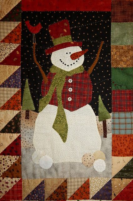 Christmas Applique Patterns, Quilts Christmas, Applique Christmas, Snow Men, Snowman Quilt, Snowman Pattern, Christmas Quilt Patterns, Wait A Minute, Medallion Quilt