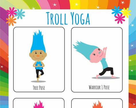 Trolls Activities For Preschool, Trolls Activities For Kids, Trolls Activities, Trolls Art, Yoga Tree Pose, Movie Night For Kids, Yoga Tree, Halloween Week, Social Skills Groups