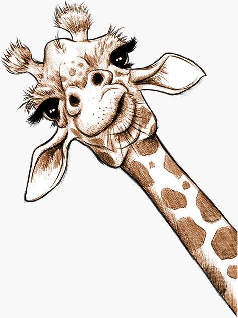 "Sketch Giraffe Art" Sticker by JonThomson | Redbubble Giraffe Drawing, Giraffe Pictures, Giraffe Painting, Giraffe Art, Art Drawings Sketches Creative, Animal Sketches, Arte Animal, A Drawing, Pencil Art