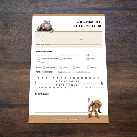 Referral Pads - Perfect for your dental office! 👌👌 Dental Prescription, Prescription Pad Design, Dental Post, Pediatric Clinic, Prescription Pad, Dental Posts, Dental Restoration, Oral Surgeon, Dental Marketing