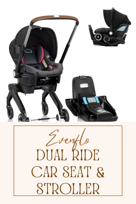 Dual Ride Car Seat & Stroller Evenflo Carseat, Carseat Stroller, Car Seat And Stroller, Car Seat Stroller, Infant Car Seat, Baby Necessities, Baby Protection, Pink Baby, Cool Baby Stuff