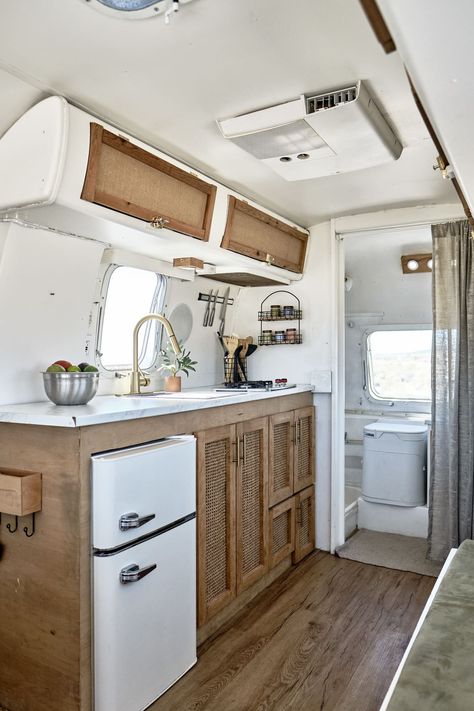 Under Vanity Storage, Airstream Argosy, Vintage Trailers Restoration, Airstream Restoration, School Bus Tiny House, Airstream Living, Tankless Hot Water Heater, Tiny Home On Wheels, Airstream Remodel