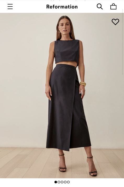 Linen Two Piece Set, Linen Wrap Skirt, Boxy Crop Top, Maxi Skirt Outfits, Outfits Dress, Skirt And Top Set, Wrap Around Skirt, Linen Skirt, Maxi Skirts