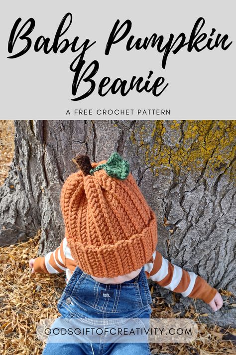 The Baby Pumpkin Beanie is the cutest way to make your little pumpkin look like an actual pumpkin! This simple pattern is full of texture and is easy enough for an advanced beginner. Plus, with lots of options on how to size this crochet baby beanie just right, it is the perfect project for October and all the Halloween or fall fun! Pumpkin Hat Crochet, Baby Pumpkin Hat, Pumpkin Beanie, Baby Pumpkin Costume, Beanie Pattern Free, Beanie Crochet Pattern, Baby Pumpkin, Crochet Baby Beanie, Fall Festivals