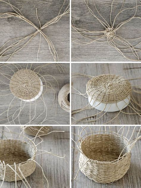 DIY | Anleitung Korb flechten für eine hübsche Osterdeko – mxliving Diy Rope Design, Make A Basket, Industrial Farmhouse Decor, Hantverk Diy, Basket Weaving Diy, Rope Diy, Rope Crafts Diy, Diy Weaving, Diy Basket