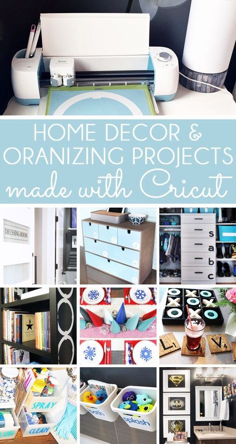 Learn to Use the Cricut for Home Decor & Organizing. Find lots of Cricut home decor ideas, Ciruct organizing projects, Cricut how to tutorials, as well as Cricut craft and gift ideas. Cricut Home Decor Ideas, Cricut Home Decor, Cricut Home, Organize Life, Fun Diy Craft Projects, Projets Cricut, Cricut Craft, Diy Cricut, Cricut Tutorials