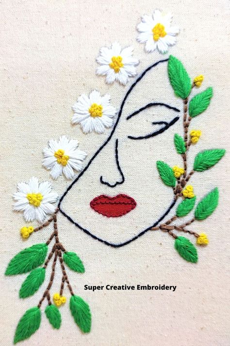 Browse 500+ embroidery patterns, hand embroidery. Hand Embroidery Stitches, Embroidery Craft, Hand Embroidery Designs. Face Embroidery, Simple Hand Embroidery Patterns, Pola Bordir, Diy Embroidery Patterns, Handmade Embroidery Designs, Flowers Embroidery, Embroidery Stitches Tutorial, Hand Work Embroidery, Hand Embroidery Projects