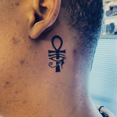 Eye Of Ra Tattoo, Beautiful Spine Tattoos, Egyptian Tattoos, Egyptian Eye Tattoos, Ankh Tattoo, Third Eye Tattoos, Horus Tattoo, Egyptian Tattoo Sleeve, Tattoo Behind Ear