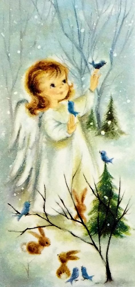 Christmas Angels Images, Christmas Angel Illustration, Angels Images, Angel Illustration, Xmas Greeting Cards, Christmas Bunny, Xmas Greetings, Vintage Christmas Greeting Cards, Christmas Decorations Bedroom