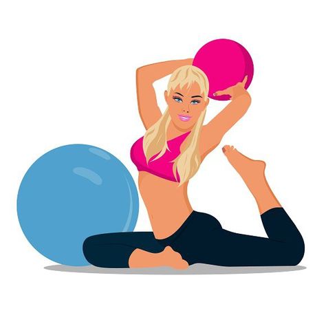 Ball Pilates, Yoga Ball Exercises, Beginner Yoga Workout, Yoga Design, Yoga Ball, Stability Ball, Gym Design, Meal Recipes, Pilates Workout