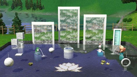 Mod The Sims - 4to3 Fountain Objects Conversion Pack Sims 4 Water Slide, Sims 4 Waterfall Cc, Sims 4 Waterfall, Sims 4 Cc Waterfall, Sims 4 Fountain Cc, Sims 4 Water Fountain Cc, Fountain Sims 4, Sims 4 Pool Water Cc, Sims4 Cc Hot Tub