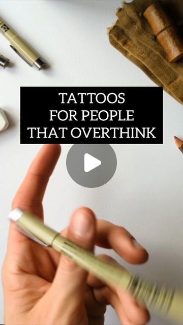 Overthinking Tattoo Ideas For Men, Stop Overthinking Tattoo, Ocd Tatoos Design, Over Thinker Tattoo, Overthinker Tattoo Ideas, Tattoos For Overthinkers, Over Thinking Tattoo, Simple Cover Up Tattoos, Overthinking Tattoos