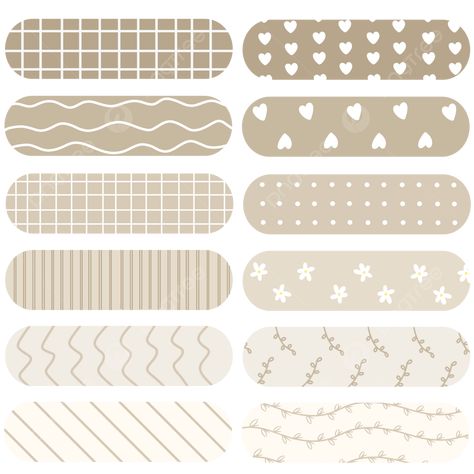 Brown Washi Tape Png, Aesthetic Washi Tape Png, Aesthetic Brown Pastel, Cute Aesthetic Brown, Aesthetic Marron, Washi Tape Aesthetic, Brown Stickers, Washi Tape Png, School Labels Printables