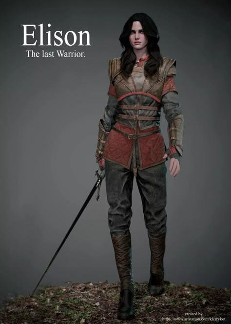 The Last Warrior, Female Armor, Female Knight, Fantasy Clothes, Fantasy Costumes, 3d Assets, Fantasy Dress, Celebrity Art, Character Names