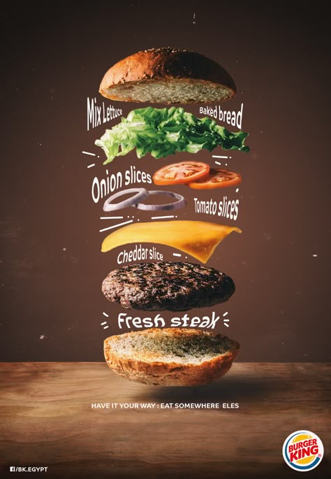 BURGER KING EGYPT :: Behance Burger King Poster, Burger King Ads, Burger Advertising, Poster Burger, Burger Ads, Burger Photography, Beer Burger, Media Agency, Ad Creative