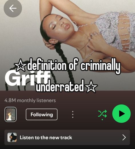 #underrated #music #artist #griff #aesthetic #relatable #fyp #Spotify #whisper #viral #song #beautiful Underrated Artists Spotify, Underrated Music, Spotify Whisper, Underrated Artists, Viral Song, Music Artist, Songs, Music, Pins