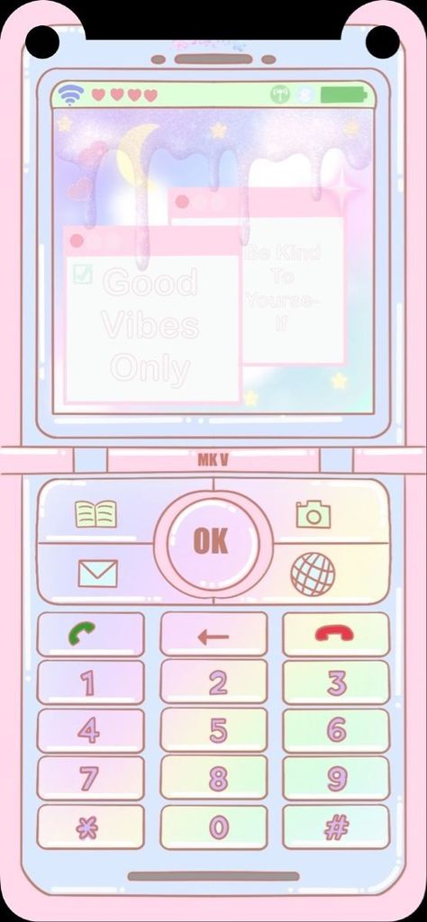 Kawaii Nokia Wallpaper, Computer Kawaii Wallpaper, Z Flip 3 Wallpaper Gif, Flip Phone Wallpaper Pink, Kawaii Screensaver, Sanrio Flip Phone Wallpaper, Flip Phone Background, Pink Flip Phone Aesthetic, Flip Phone Wallpaper Gif