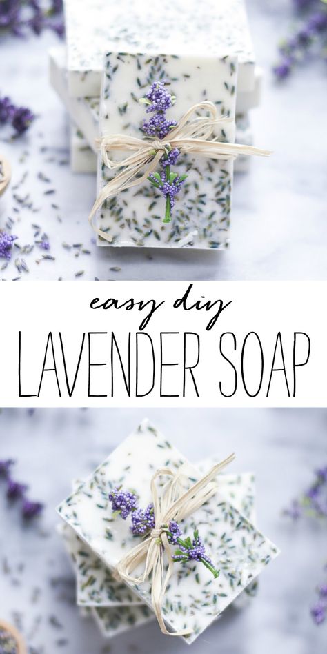 Diy Lavender Soap, Diy Soap Lavender, Easy Homemade Soap, Easy Soap Recipes, Diy Soap Recipe, Diy Lavender, Lavender Crafts, Lavender Recipes, Handmade Soap Recipes