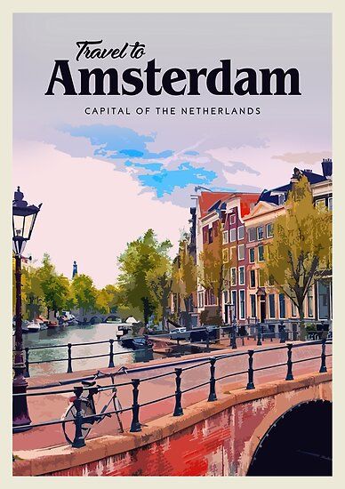 Travel posters inspired by the most beautiful places on earth • Millions of unique designs by independent artists. Find your thing. Amsterdam Poster, Visit Amsterdam, Retro Travel Poster, Amsterdam Travel, Barcelona Travel, Beautiful Places On Earth, Vintage Travel Posters, Travel Inspo, Countries Of The World