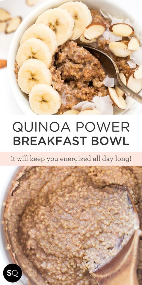 Power Breakfast Bowl, Quinoa Recipes Easy, Quinoa Recipes Healthy, Quinoa Breakfast Bowl, Easy Quinoa, Power Breakfast, Quinoa Breakfast, Quinoa Healthy, Plant Based Breakfast