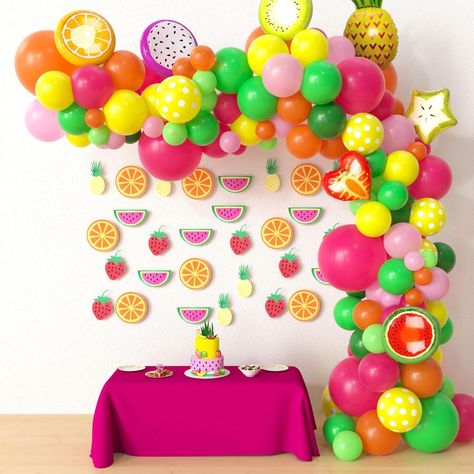 Amazon.com: HYOWCHI Fruit Party Decorations - 138 Pcs Fruit Theme Party Decorations Balloon Garland Arch, Spring Summer Colorful Sweet Fruit Balloon Arch For 1st 2nd 3rd 4th Birthday Baby Shower Decorations : Toys & Games 2nd Birthday Fruit Theme, Tutti Frutti Baby Shower Theme, Fruit Theme Baby Shower Ideas, Fruits Birthday Theme, Fruit Themed Baby Shower Ideas, Fruit Baby Shower Ideas, Tutti Frutti Party Decorations, Fruit Theme Party, Fruit Party Decorations