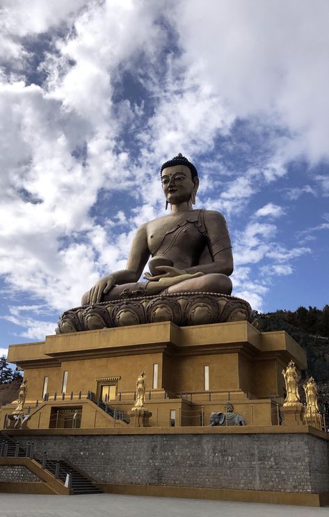 ITAP of the biggest statue of Buddha in the world in the seated posture in the Kingdom of Bhutan#PHOTO #CAPTURE #NATURE #INCREDIBLE Wallpaper Buddha, Statue Of Buddha, Babasaheb Ambedkar, Giant Buddha, Composition Photoshop, Camera Composition, Editor Wallpaper, Photography Kit, Big Buddha