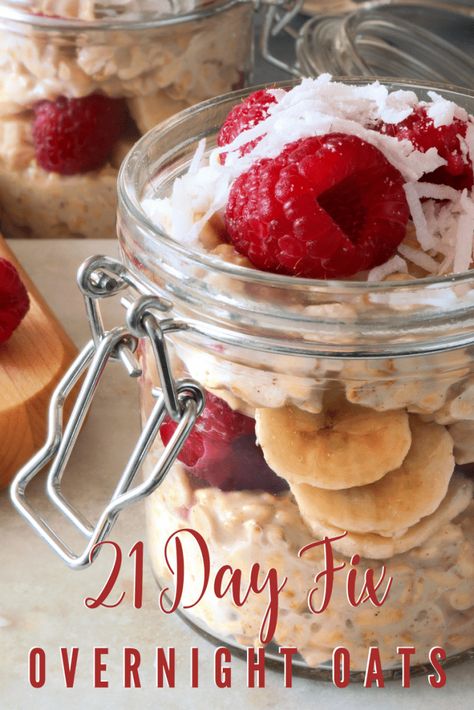 21 Day Fix Overnight Oats, Banana Overnight Oats Recipe, Cranberry Quinoa Salad, Christmas Vegetables, Homemade Peanut Sauce, Teriyaki Bowl, Banana Overnight Oats, Creamy Garlic Sauce, 21 Day Fix Meals