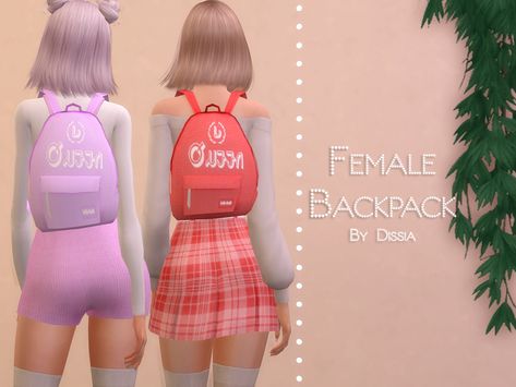 Sims 4 School Bag, Sims 4 Cc Backpack, Sims 4 Cc Maxis Match Backpack, Sims 4 Backpack Cc, Highschool Backpack, Sims 4 School, Sims Fashion, Cc Accessories, 4 Poses