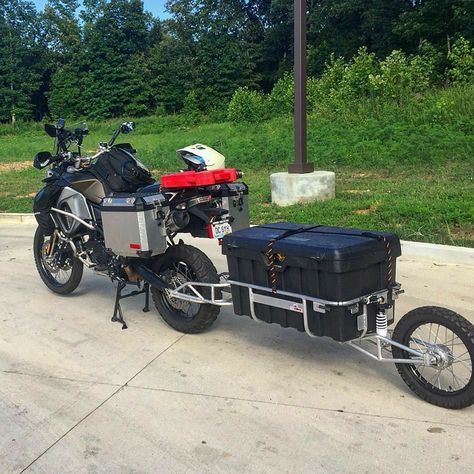 Adventure Bike Motorcycles, Homemade Trailer, Three Wheel Bicycle, Bike Trailer Hitch, Bmw F800gs, Idea Box, Cycle Gear, Kombi Home, Bicycle Trailer