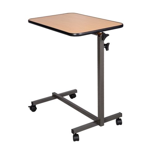 Laptop Food Tray Overbed Table Rolling Desk Hospital Over Bed With Tilting Top #DOCVAE Hospital Bed Table, Over Bed Table, Household Disinfectants, Hospital Table, Overbed Table, Rolling Desk, Wedge Cushion, Shower Stool, Massage Tables