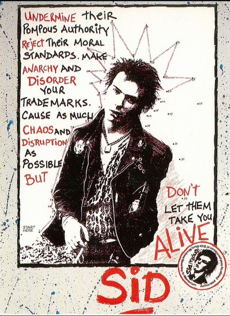 Sid Punk Rock Quotes, Sid Vicious Nancy, Punk Logo, Anarcho Punk, Sid And Nancy, Grunge Posters, 70s Punk, Punk Movement, Punk Culture