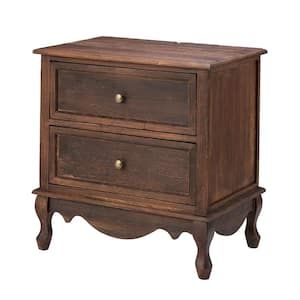 Chic Nightstand, Nightstand Set Of 2, Walnut Nightstand, 2 Drawer Nightstand, Wood Nightstand, Metal Drawers, Drawer Nightstand, Brown Wood, New Furniture