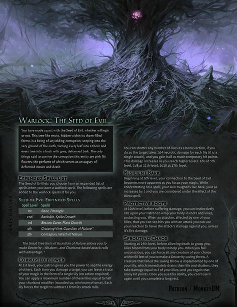 List Of Spells, Warlock Patron, Warlock Dnd, Dungeons And Dragons Rules, Dnd Stats, D D Classes, Dnd Items, Dnd Classes, Dnd Races