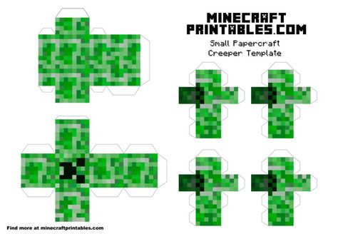 Minecraft Printable Papercraft Creeper Template - Small Bar Minecraft, Free Printable Minecraft, Minecraft Printable, Printable Minecraft, Minecraft Printables, Iron Golem, Cute Pumpkin Carving, Paper Folding Crafts, Minecraft Blocks